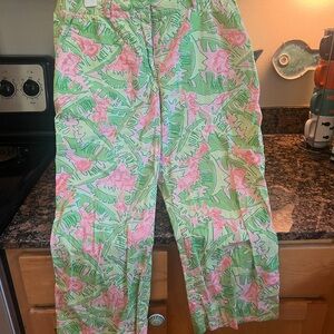 Vintage Lilly Pulitzer Green and Pink Patterned Pants